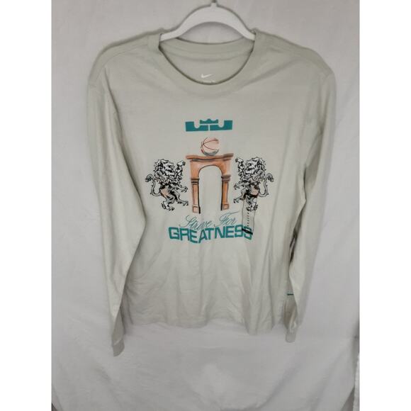 Nike LeBron Strive for Greatness Long Sleeve T-Shirt Medium White NWT - Picture 1 of 5